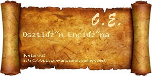 Osztián Enciána névjegykártya